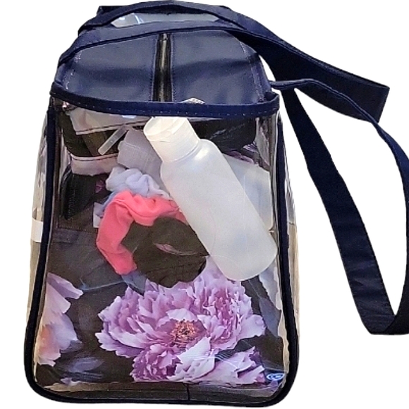 MODELLO Large 12-Piece Pink Floral Travel Cosmetic Tote Bag - NWOT - Picture 4 of 13